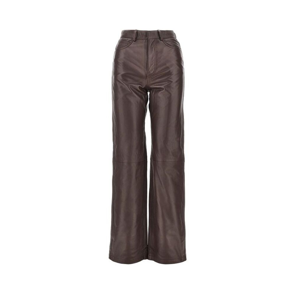 Rotate Women Leather Straight Leg Pants